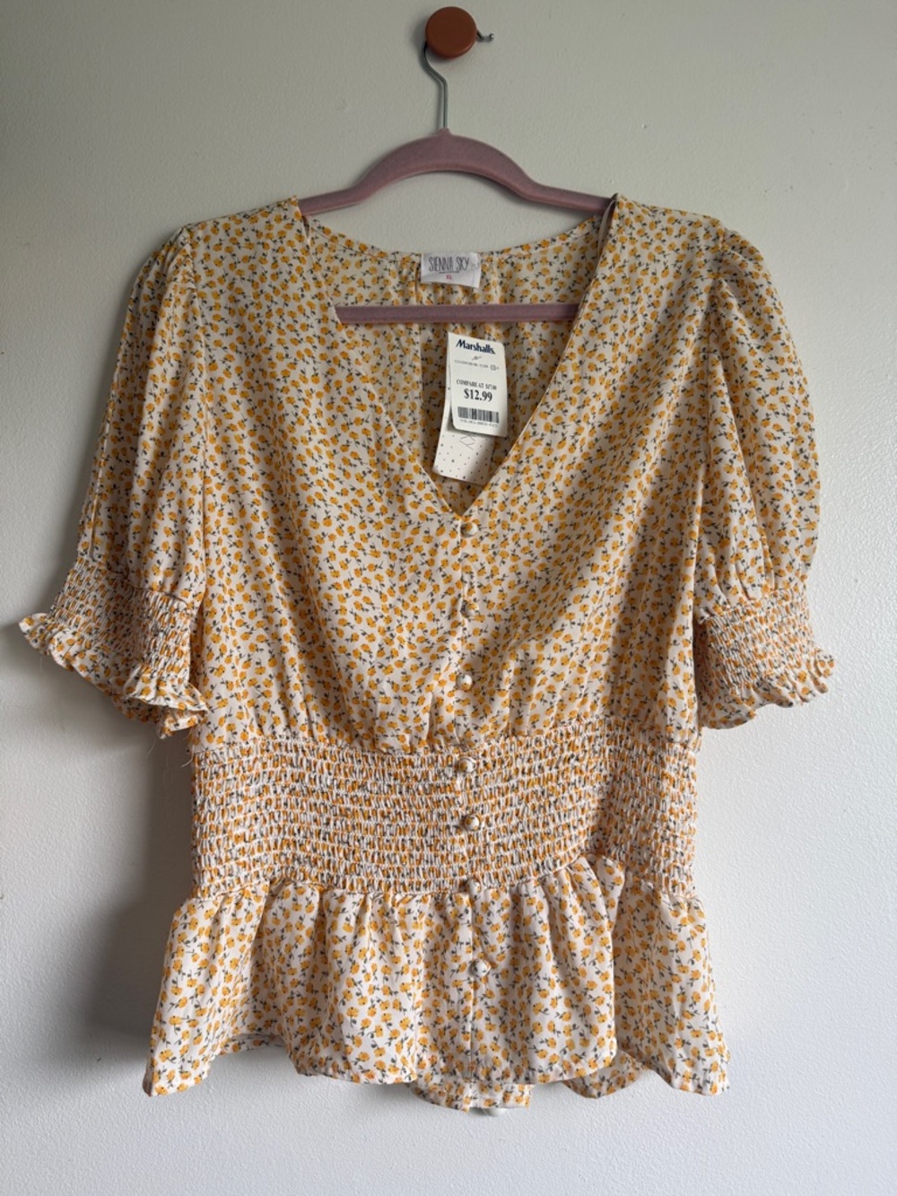 Sienna Sky Yellow Floral V-Neck Top